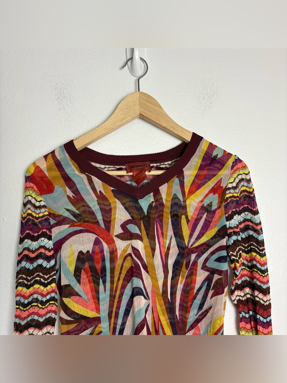 Missoni for Target Mixed Media Knit V-Neck Sweater Size XL - Picture 2 of 10